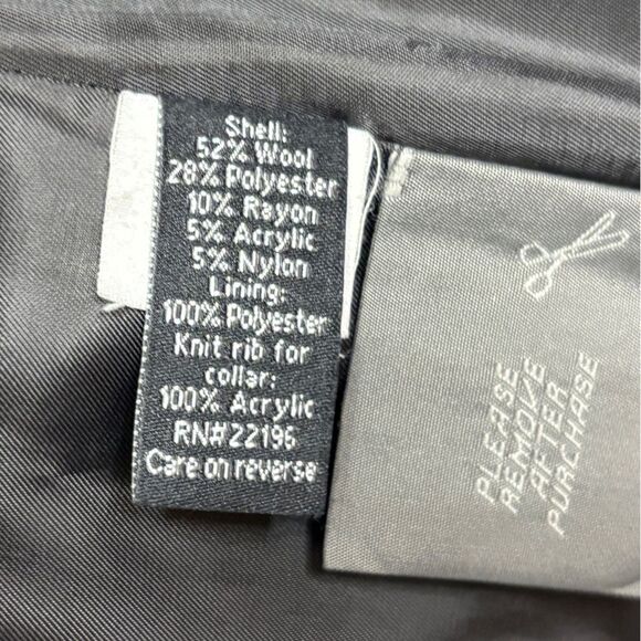 Apt 9 Wool Coat Womens L Hooded Black Belted Zipper/Snap Utility Pea Coat Chic - Picture 5 of 11